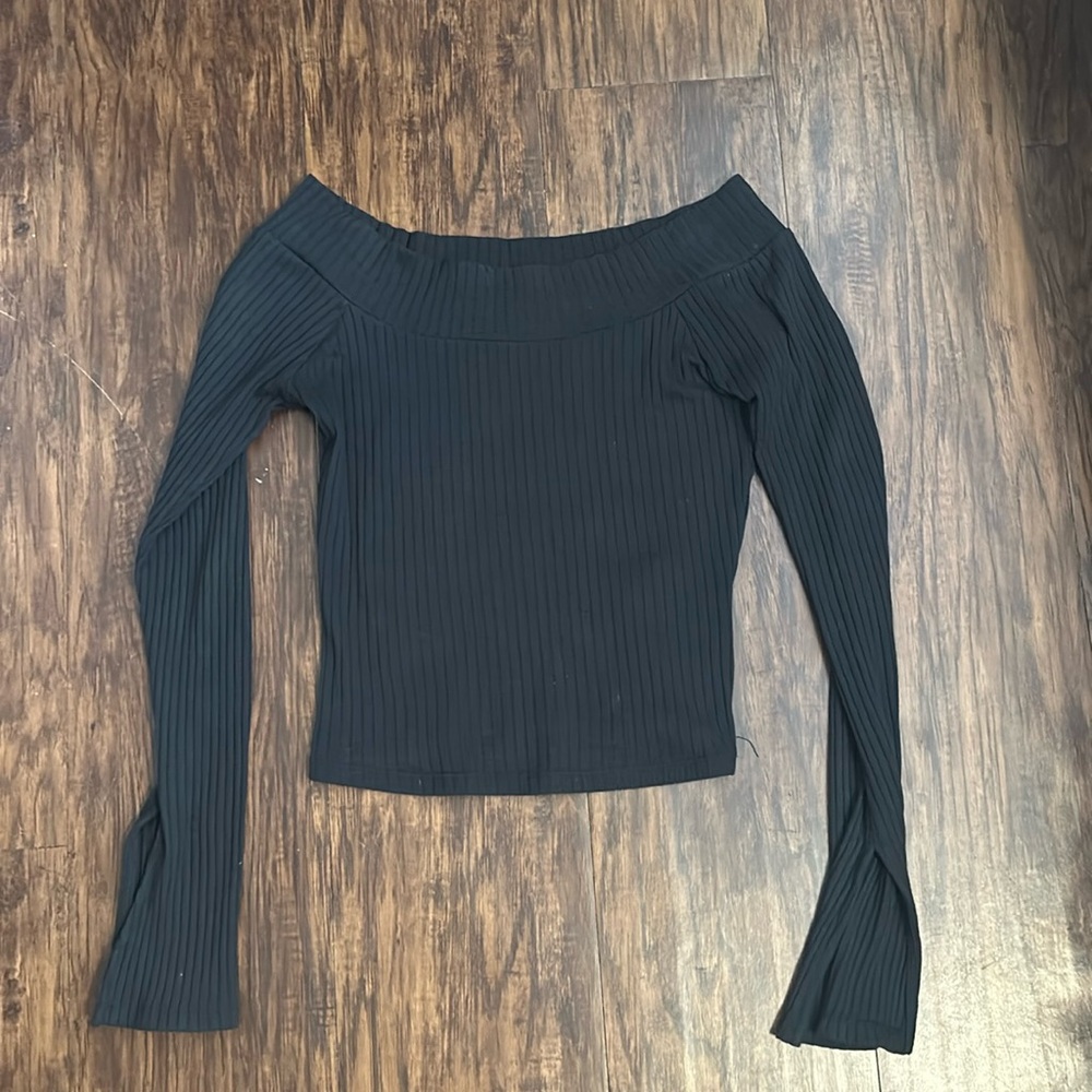 Black off the shoulder top